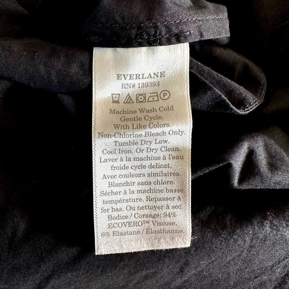 NWT Everlane Womens The Riviera Midi Dress Fit and Flare Black XXS Minimalist - Picture 14 of 15